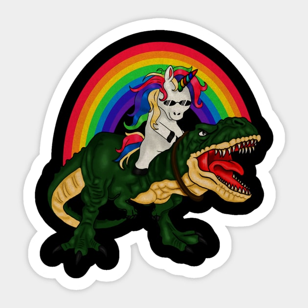 T Rex Unicorn Lover, Unicorn dinosaur Sticker by logiamerch